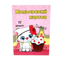 Картон цветной А4 "VIP" 12 листов, в рукаве Фолдер 00317 — фото 2