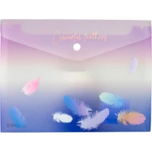 Папка на кнопці A5+ Axent, пластик, Colourful Feather 03 1442-93-A