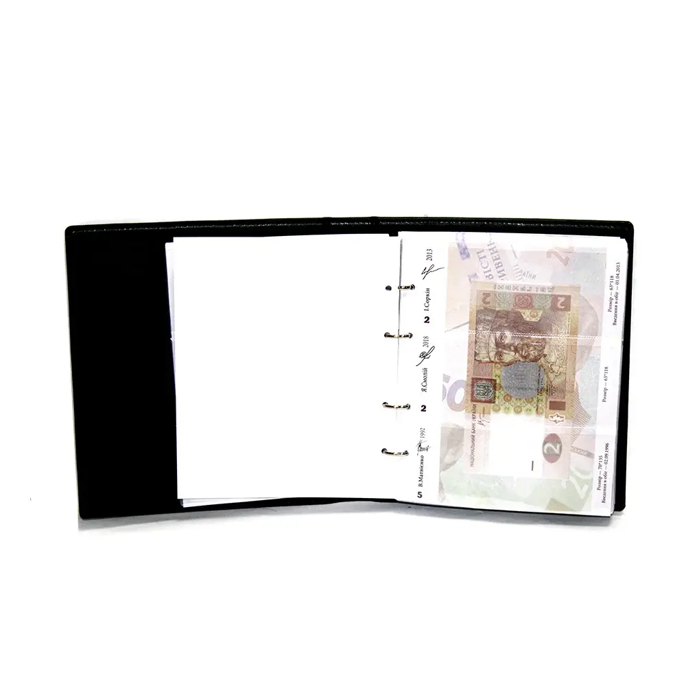 Альбом для банкнот "Банкноти України" 33 куліси, обкладинка штучна шкіра — фото 2