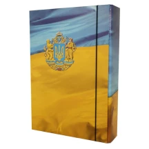 Папка - короб А4 ITEM 60 мм "Флаг и герб", на резинке, лакированная іТЕМ306/UA