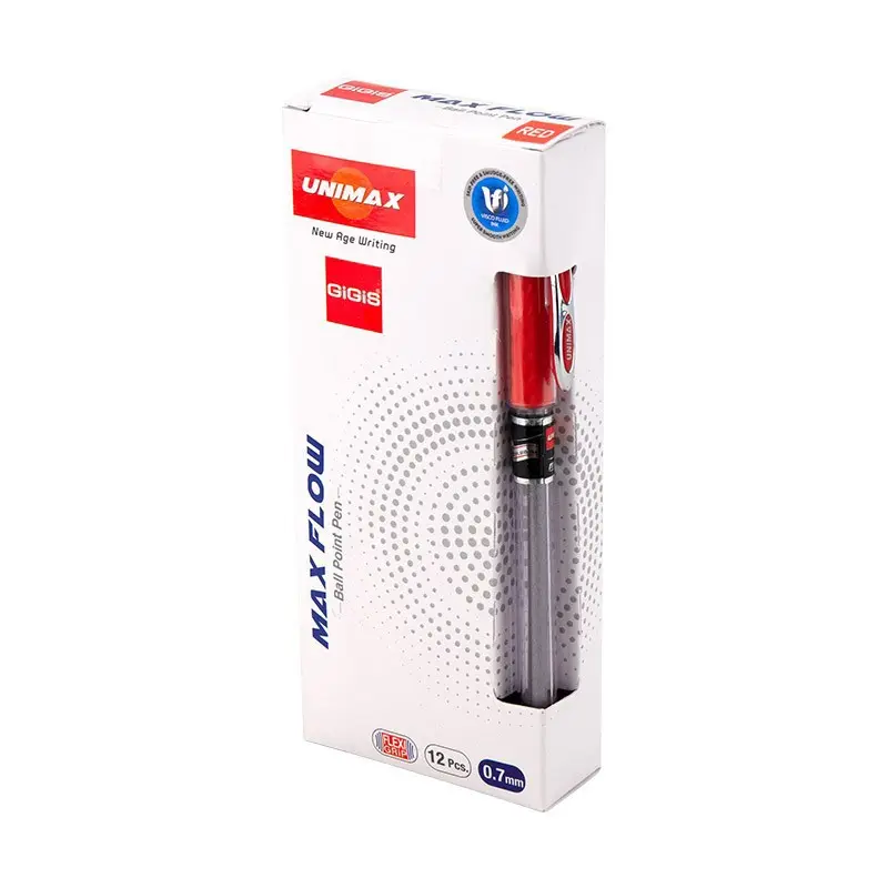 Ручка кулькова Unimax Max Flow 0,7 мм, колір стрижня червоний UX-117-06 — фото 3