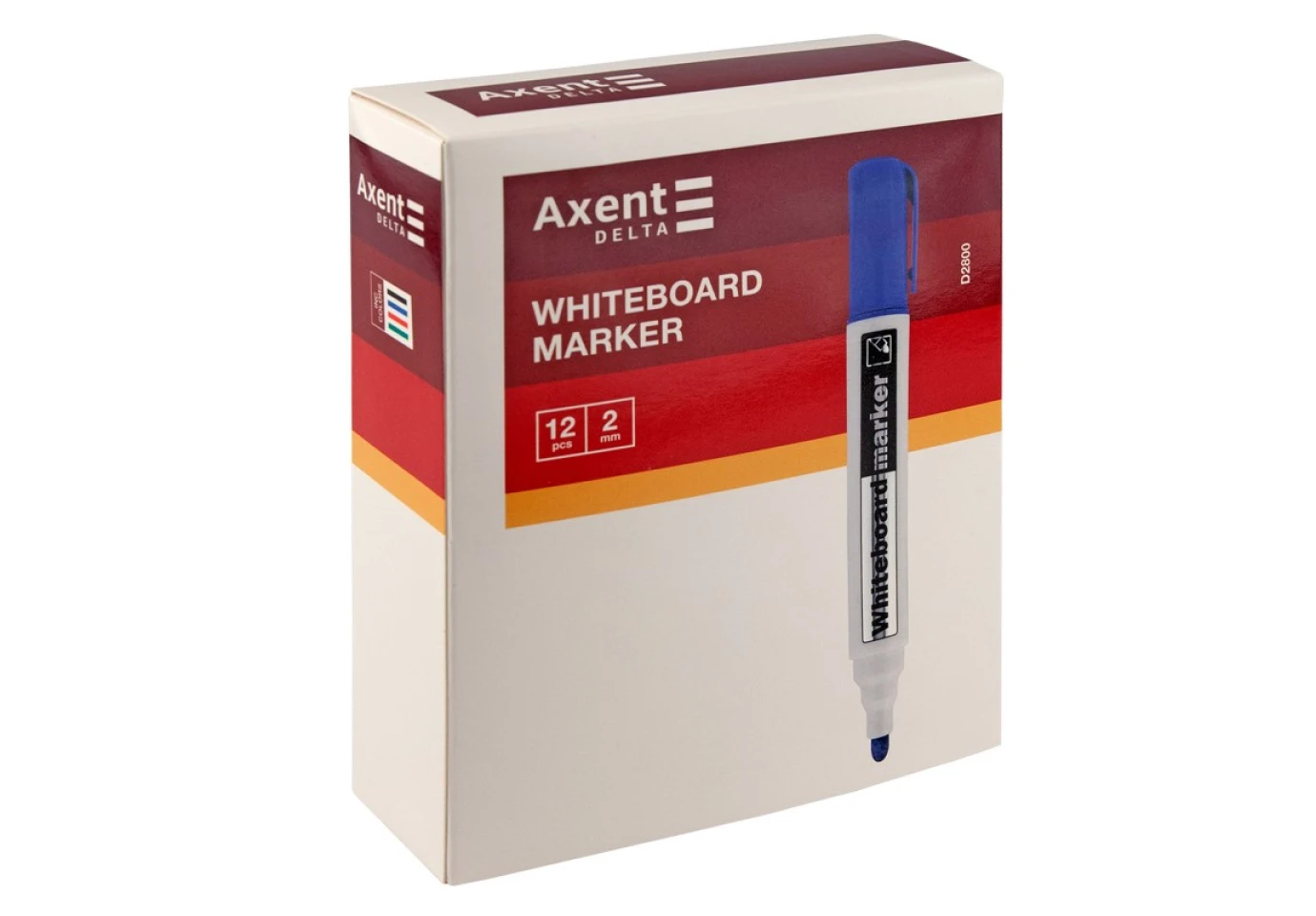 Маркер для доски черный Axent Whiteboard 2 мм, круглый D2800-01