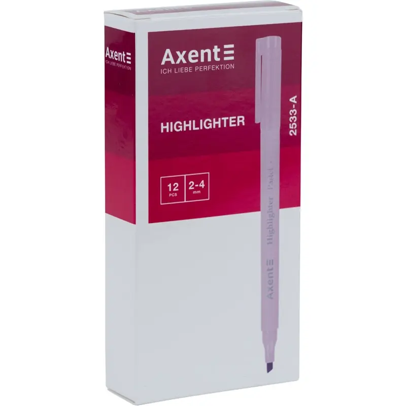Маркер текстовий Axent Highlighter  2-4 мм, клиноподібний, лавандовий 2533-36-A — фото 2