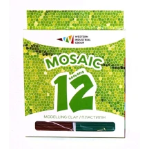 Пластилін Mosaic 12 кольорів, 240 г + стек Western Industrial Group 331048/M