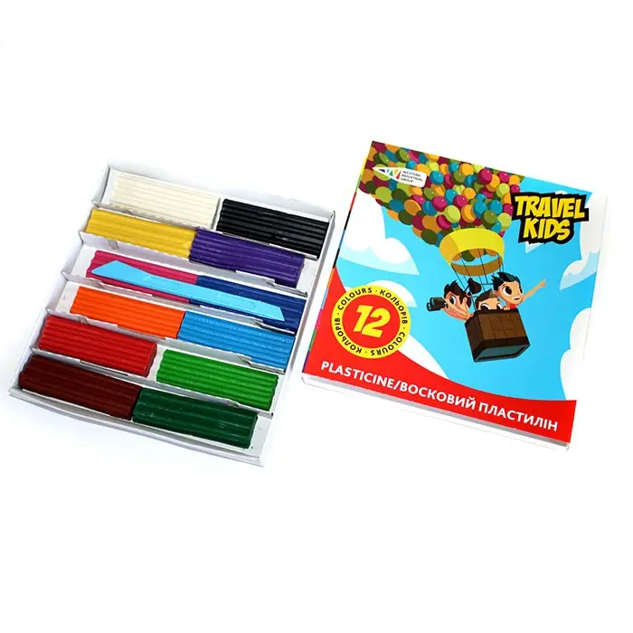 Пластилін восковий Travel Kids (чисті руки) 12 кольорів, 144 г 331011/TK — фото 2