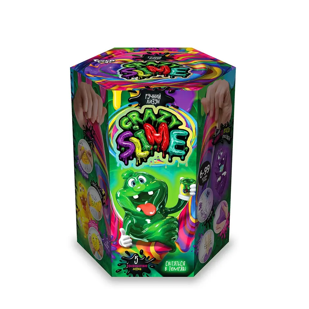 Слайм Danko Toys "Crazy Slime", 5 кольорів, для проведення дослідів, 6+ SLM-01-01U — фото 2