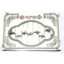 Скатертина 160 х 220 см, серветки 8 штук 35 х 35 см, з кільцями, кремовий колір - набір AYD Pinarcan 907-166