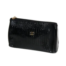 Косметичка Chanel на блискавці, шкіра, колір чорний 9016
