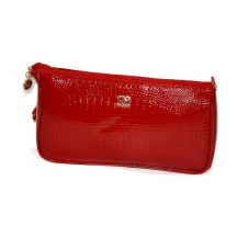 Косметичка Chanel на блискавці, шкіра, колір червоний 9021