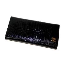 Гаманець жіночий Chanel, колір чорний, шкіра 9010