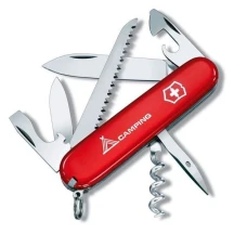 Ніж Victorinox Camper 91 мм, 13 предметів, корпус червоний, лого Vx13613.71