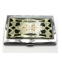 Візитниця металева Срібло 9,5 х 6,5 х 0,5 см 19521