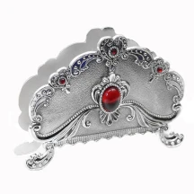 Серветниця металева гравірована 8 х 14 х 4 см 466-1054