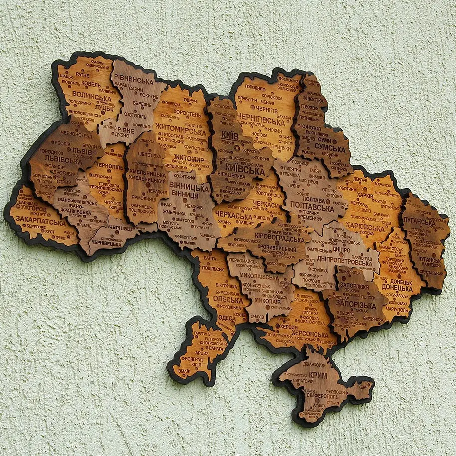 Панно настінне Гранд Презент Карта України 55 х 38,5 см, дерево 11 — фото 2