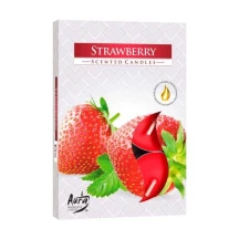 Свічка таблетка Bispol ароматична Strawberry, 6 штук в упаковці p15-73