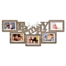 Фоторамка - Колаж FAMILY 34 х 80 на 5 фотокарток 10 х 15 см, світло жовте ДВП H5-058B