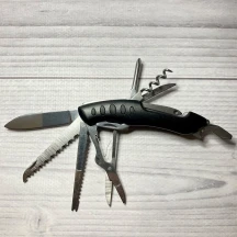 Складаний туристичний ніж, 12 інструментів, 9,5 см, чорний 5011LG5