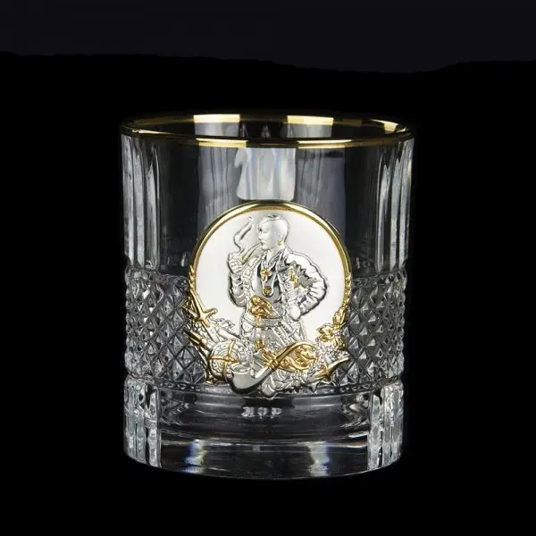Набір для віскі Boss Crystal "Гербовий з козаками" (графін та 6 келихів) кришталь, золото, срібло GPBCR7GKGLD — фото 7