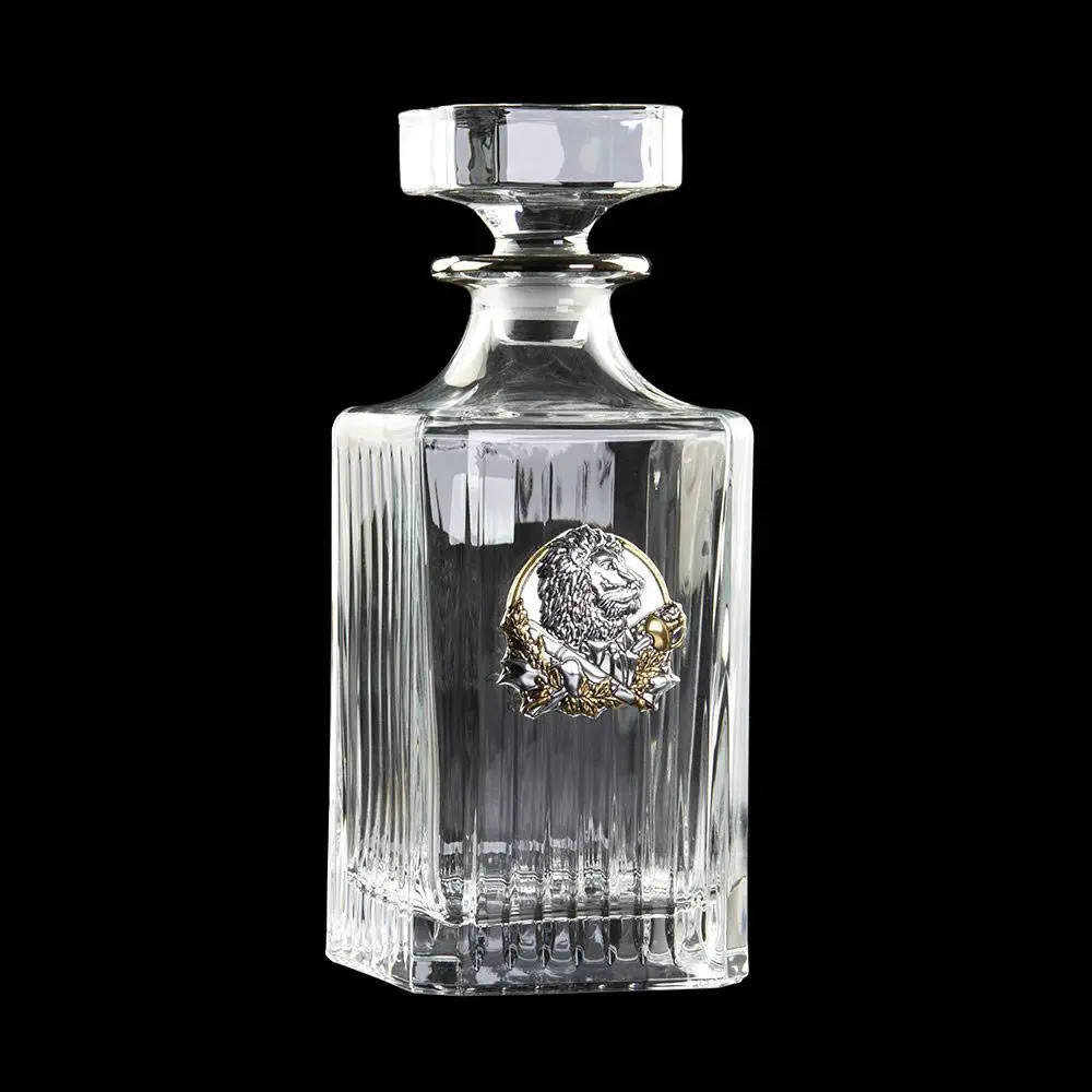 Набір горілчаний Boss Crystal "LEON" (графін з левом та 6 чарок) платина, срібло, золото GPBCR77LEONPL — фото 2