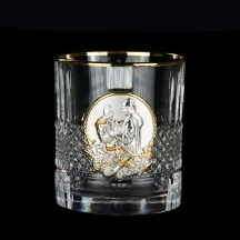 Набір стаканів для віскі Boss Crystal "Гербовий з козаками" (6 шт) кришталь, золото, срібло GPBCR6KGGLD — фото 4