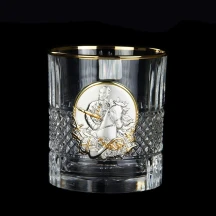 Набір стаканів для віскі Boss Crystal "Гербовий з козаками" (6 шт) кришталь, золото, срібло GPBCR6KGGLD — фото 5