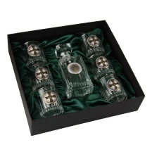 Набір для віскі Boss Crystal "ЗСУ" (графін та 6 келихів) кришталь, золото, срібло GPB7VSU2PGD