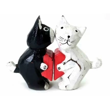 Кіт з кішкою пара з сердечком, дерево 11,5 х 8 х 3 см 29426A