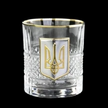 Набор для виски Boss Crystal "Гербовый з тризубом" (графин и 4 бокала) хрусталь, золото, серебро GPB5TRY1GG — фото 3