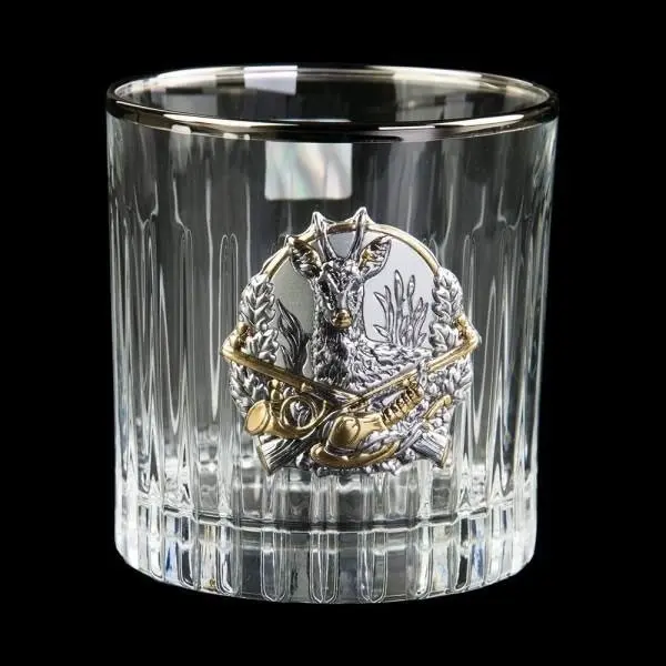 Набір стаканів для віскі Boss Crystal "Полювання" (6 шт) кришталь, золото, срібло GPB6MYS2PG — фото 2
