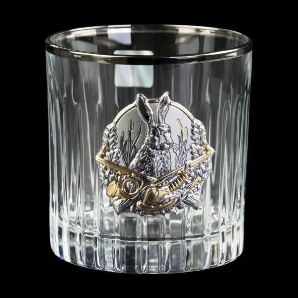 Набір стаканів для віскі Boss Crystal "Полювання" (6 шт) кришталь, золото, срібло GPB6MYS2PG — фото 3