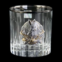 Набір стаканів для віскі Boss Crystal "Полювання" (6 шт) кришталь, золото, срібло GPB6MYS2PG — фото 3