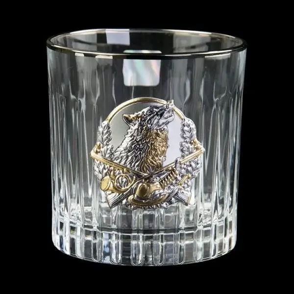 Набір стаканів для віскі Boss Crystal "Полювання" (6 шт) кришталь, золото, срібло GPB6MYS2PG — фото 4