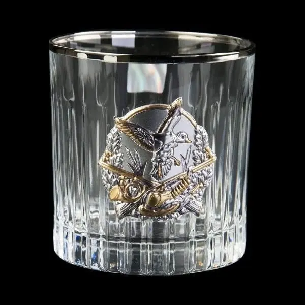 Набір стаканів для віскі Boss Crystal "Полювання" (6 шт) кришталь, золото, срібло GPB6MYS2PG — фото 5