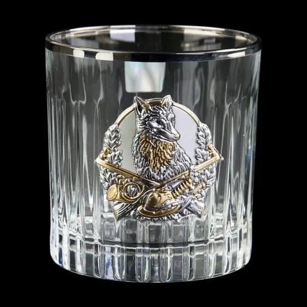 Набір стаканів для віскі Boss Crystal "Полювання" (6 шт) кришталь, золото, срібло GPB6MYS2PG — фото 6