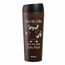 Термочашка Ardesto Coffe time Raccoon 450 мл, нержавіюча сталь AR2645DML