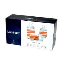 Банка Luminarc Spiral Red набір 3 штуки: 0,5 л, 0,75 л,1 л Q0397