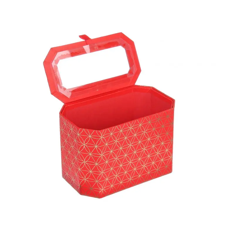 Коробка для подарунків червона із золотом,  23 х 12 х 13 см W5790 — фото 2