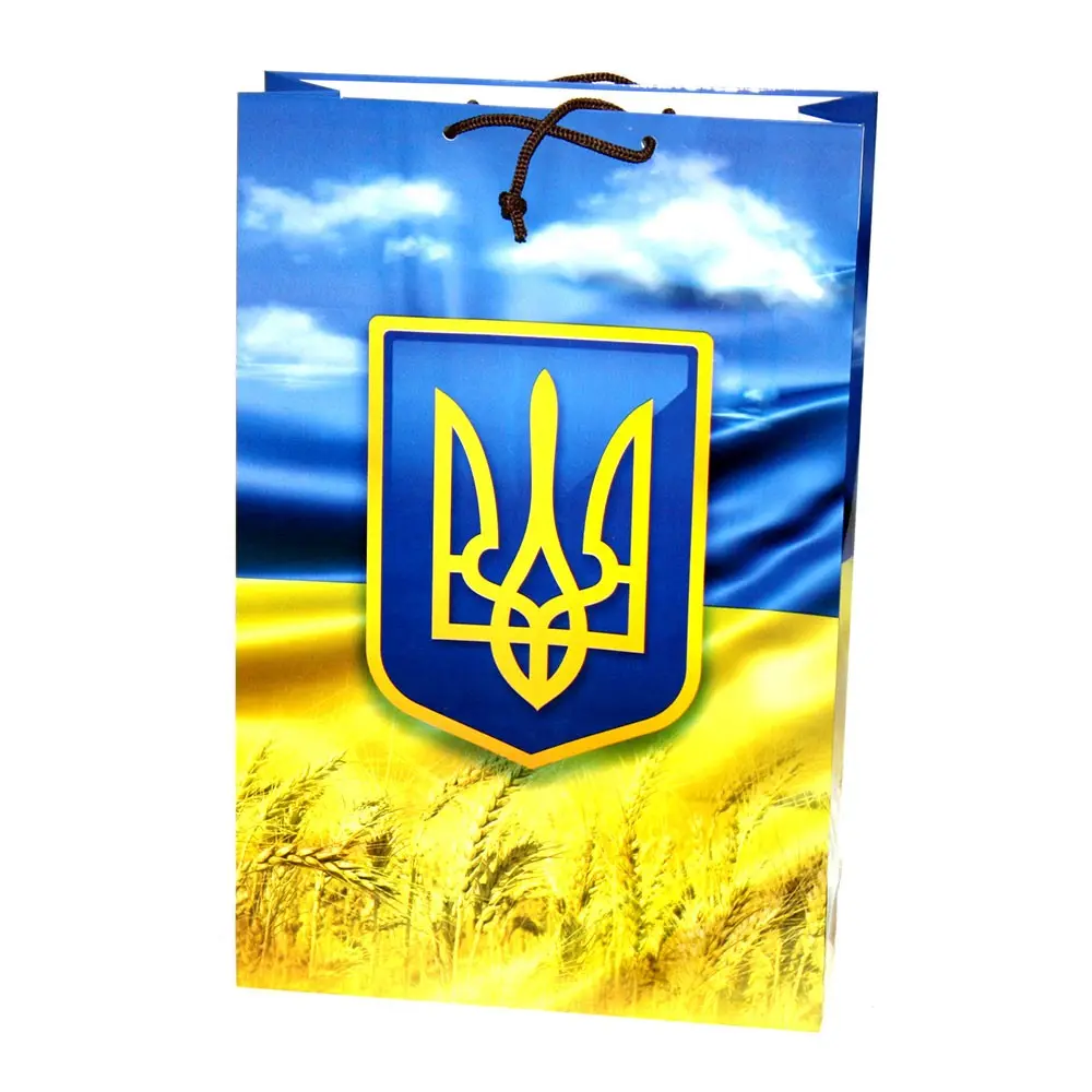 Пакет подарунковий "Патріотичний" 34 х 25 х 8 см, паперовий, асорті 00431_ua — фото 2