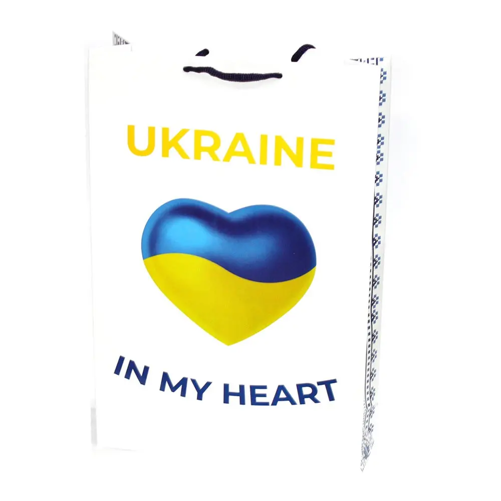 Пакет подарунковий "Патріотичний" 34 х 25 х 8 см, паперовий, асорті 00431_ua — фото 4