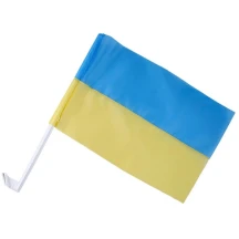 Прапор України 37 х 24 см, нейлон, паличка для кріплення на бокове шкло авто в комплекті ПАУК