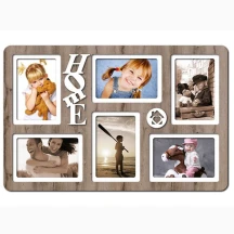 Фоторамка - Колаж HOME 51 х 33 на 6 фотокарток 10 х 15 см, сіре ДВП H6-032С