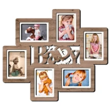 Фоторамка - Колаж BABY 57 х 50 на 6 фотокарток 10 х 15 см, сіре ДВП H6-059С