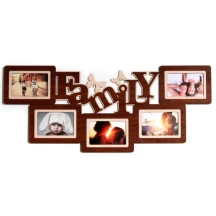 Фоторамка - Колаж FAMILY 34 х 80 на 5 фотокарток 10 х 15 см, коричневе ДВП H5-065A