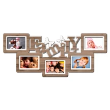 Фоторамка - Колаж FAMILY 34 х 80 на 5 фотокарток 10 х 15 см, сірий ДВП H5-058C