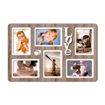 Фоторамка - Колаж LOVE 51 х 33 на 6 фотокарток 10 х 15 см, сіре ДВП H6-037C