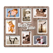 Фоторамка - Колаж BEST Time 51 х 46 на 8 фотокарток 10 х 15 см, сіре ДВП H8-006C