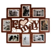 Фоторамка - Колаж FAMILY 60 х 68 на 8 фотокарток 10 х 15 см, коричневе ДВП H8-067А