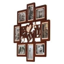 Фоторамка - Колаж FAMILY 60 х 68 на 8 фотокарток 10 х 15 см, коричневе ДВП H8-067А — фото 2