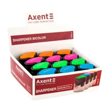 Точилка Axent з контейнером BiColor, два отвори, колір асорті 1163-A — фото 2