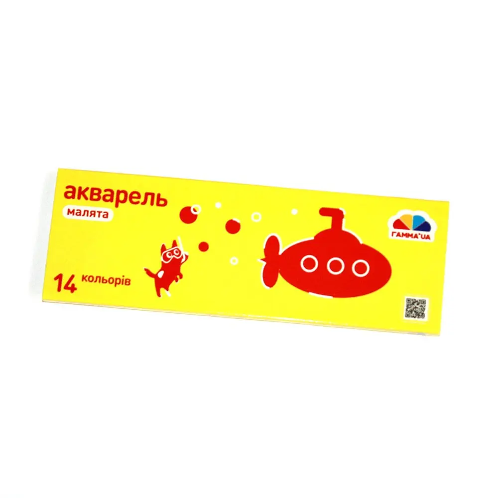 Краска акварель медовая Гамма "Малыши" 14 цветов, без кисточки, картонная коробка 100103 — фото 2